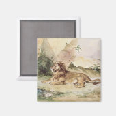 Ein Löwe in der Wüste, 1834 Magnet (Vorderseite/Rückseite)