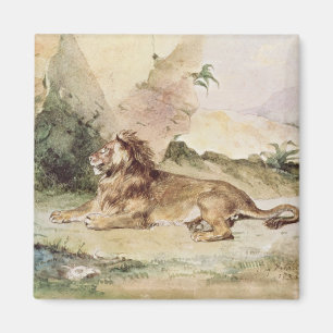 Ein Löwe in der Wüste, 1834 Magnet