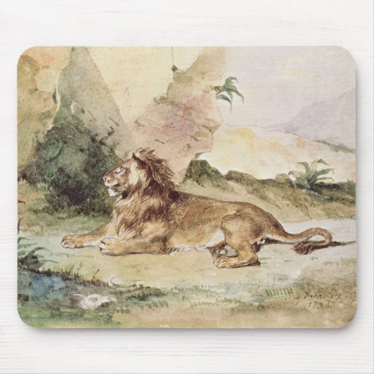 Ein Löwe in der Wüste, 1834 Mousepad (Vorne)