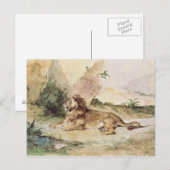 Ein Löwe in der Wüste, 1834 Postkarte (Vorne/Hinten)
