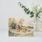 Ein Löwe in der Wüste, 1834 Postkarte (Stehend Vorderseite)