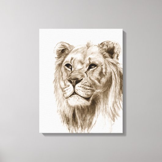 Ein Löwe - ohne Stolz, Zeichnend, Skizze Kunst Leinwanddruck (Vorderseite)