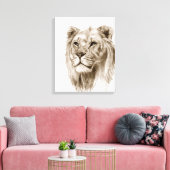 Ein Löwe - ohne Stolz, Zeichnend, Skizze Kunst Leinwanddruck (Insitu (Wohnzimmer))