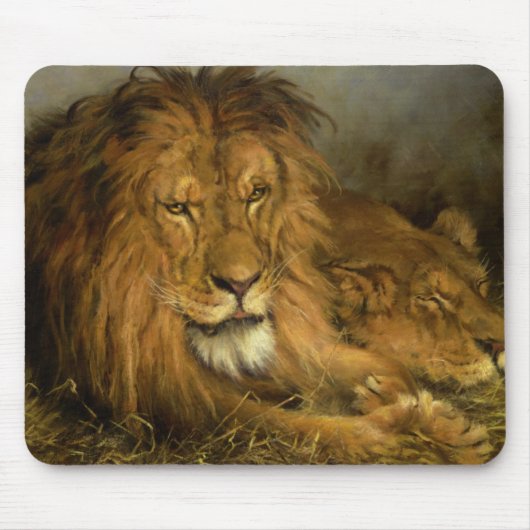 Ein Löwe und ein Löwe Mousepad (Vorne)