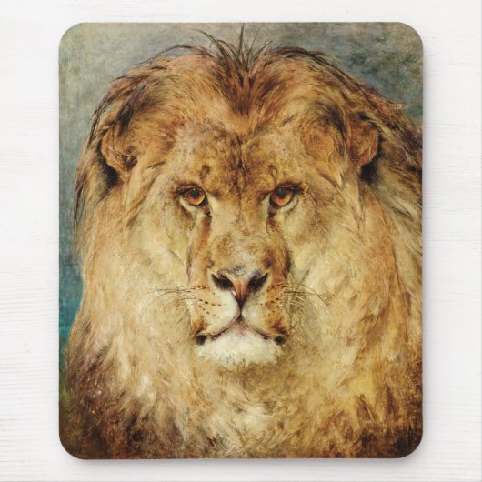 Ein Löwenkopf (von Heywood Hardy) Mousepad (Vorne)