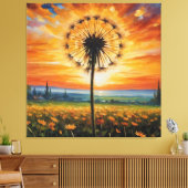 ein Löwenzahn in einem Feld von Blume Leinwanddruck (Insitu (Wohnzimmer))