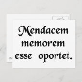 Ein Lügner braucht ein gutes Gedächtnis. Postkarte (Vorne/Hinten)