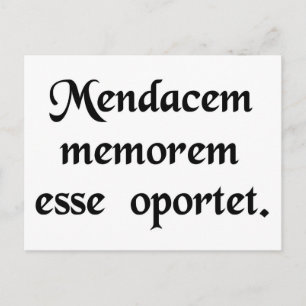 Ein Lügner braucht ein gutes Gedächtnis. Postkarte