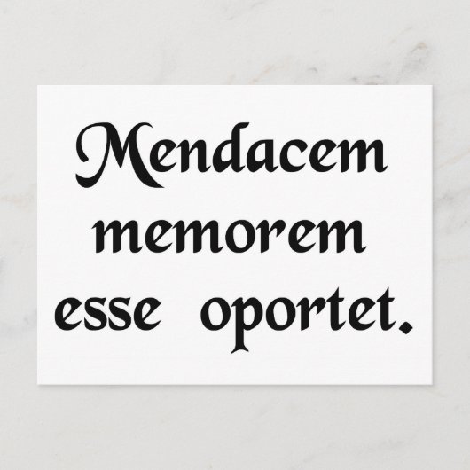 Ein Lügner braucht ein gutes Gedächtnis. Postkarte (Vorderseite)