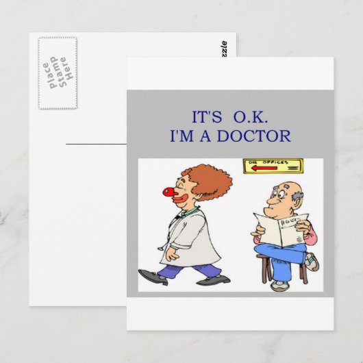 ein lustiger Arztwitz Postkarte (Vorne/Hinten)