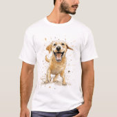 Ein lustiger Cartoon-Stil Yellow Labrador T-Shirt (Vorderseite)