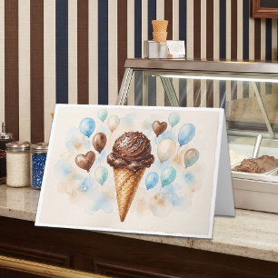 Ein lustiger Eiscreme-Themen-Geburtstag Feiertagskarte