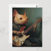 Ein lustiger Fisch, der Gitarrenfantasie spielt Postkarte (Vorne/Hinten)