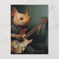 Ein lustiger Fisch, der Gitarrenfantasie spielt