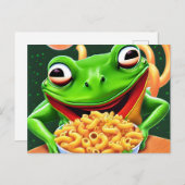 Ein lustiger Frosch mit Nudeln aus Makkaroni Postkarte (Vorne/Hinten)