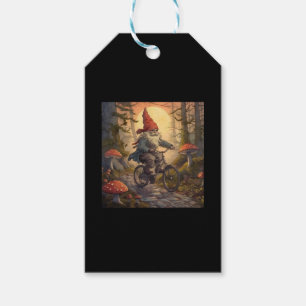 Ein lustiger Gnome, der mit dem Fahrrad fährt Geschenkanhänger