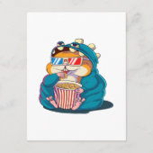 Ein lustiger Hamster mit Brille frisst Popcorn Begleitkarte (Rückseite)