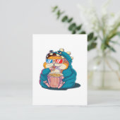 Ein lustiger Hamster mit Brille frisst Popcorn Begleitkarte (Stehend Vorderseite)