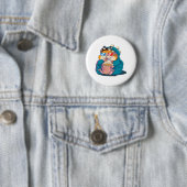 Ein lustiger Hamster mit Brille frisst Popcorn Button (Beispiel)