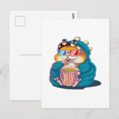 Ein lustiger Hamster mit Brille frisst Popcorn Postkarte (Vorne/Hinten)