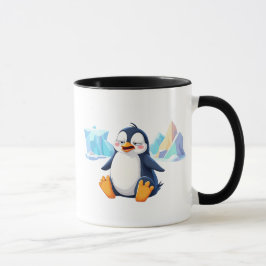 Ein lustiger Kartoonpinguin. Tasse
