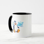 Ein lustiger Kartoonpinguin. Tasse (Vorderseite Links)
