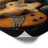 Ein lustiger Katfisch, der Gitarrenfantasie spielt Poster (Ecke)