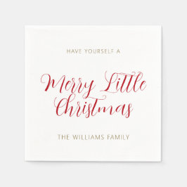 Ein lustiger kleiner Weihnachtsname Red Gold White Serviette