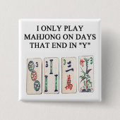 ein lustiger mahjong Entwurf Button (Vorderseite)