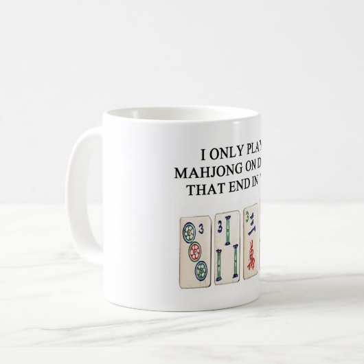 ein lustiger mahjong Entwurf Kaffeetasse (Vorderseite Links)