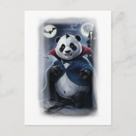 Ein lustiger Panda Dracula auf einem Weißen Feiertagspostkarte