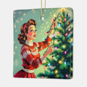 Ein lustiger sarkastischer und nostalgischer Retro Keramikornament (Links)