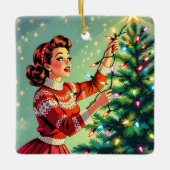 Ein lustiger sarkastischer und nostalgischer Retro Keramikornament (Vorderseite)