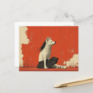 Ein lustiger Teil Hund Teil Mensch Postkarte