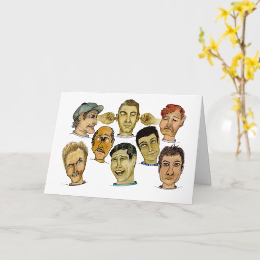 Ein lustiger Typ lacht Karte (Gelbe Blume)