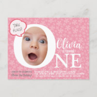Ein lustiges Baby Foto Rosa Blume Geburtstag Einla