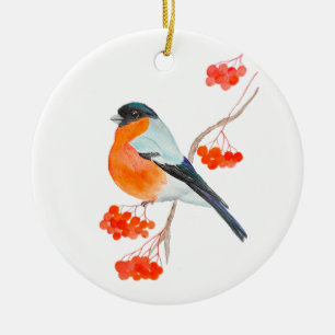 Ein lustiges Bullfino auf einem Gewölbebaum Keramik Ornament