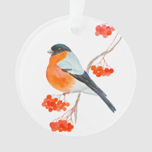 Ein lustiges Bullfino auf einem Gewölbebaum Ornament