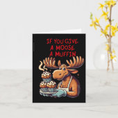 Ein lustiges Design, wenn ein Elch einen Muffi für Karte (Gelbe Blume)