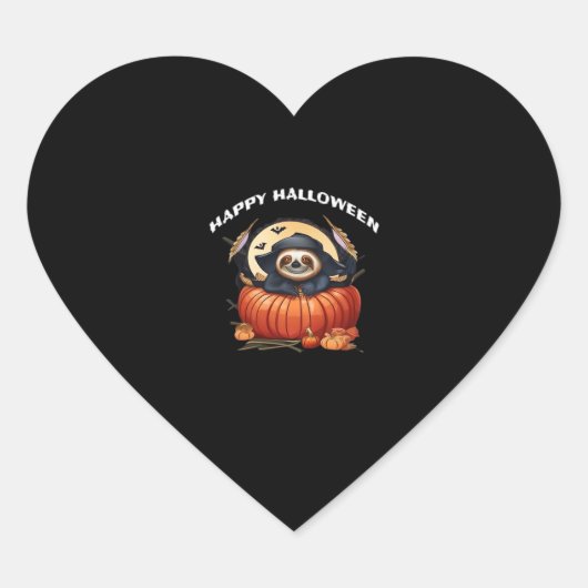 Ein lustiges Faultier, das Halloween Essential T-S Herz-Aufkleber (Vorderseite)