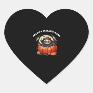 Ein lustiges Faultier, das Halloween Essential T-S Herz-Aufkleber
