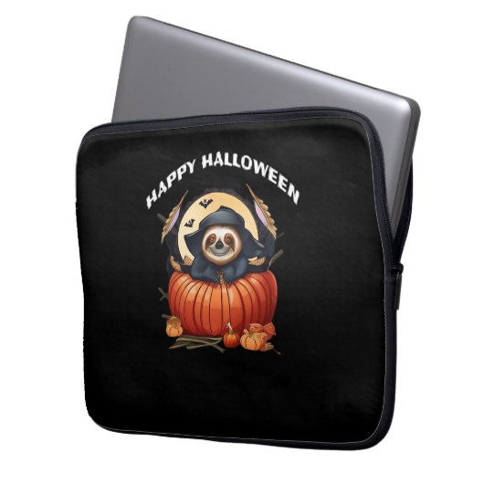 Ein lustiges Faultier, das Halloween Essential T-S Laptopschutzhülle (Vorderseite Links)