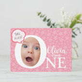 Ein lustiges Foto pink Blume Geburtstag Einladung (Stehend Vorderseite)