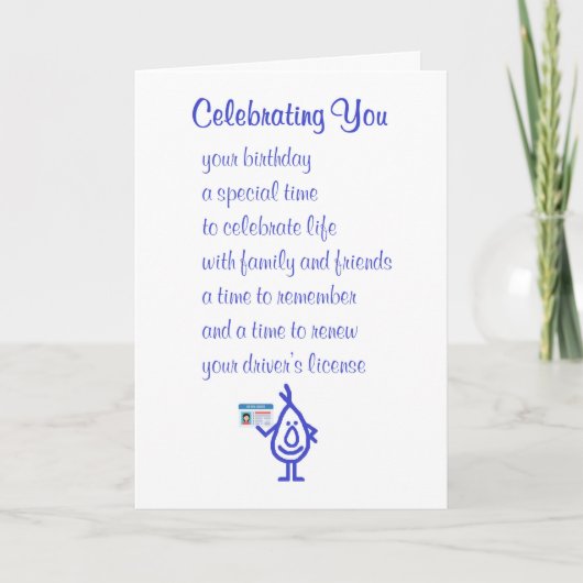 Ein lustiges Geburtstagsgedicht Karte (Vorderseite)