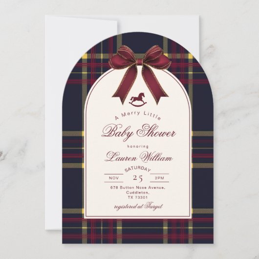 Ein lustiges kleines Babyduschenrockpferd Vintag Einladung (Vorderseite)