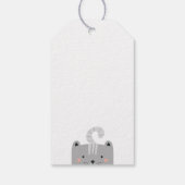 Ein lustiges niedliches Katzentier. Kindergeburtst Geschenkanhänger (Rückseite)