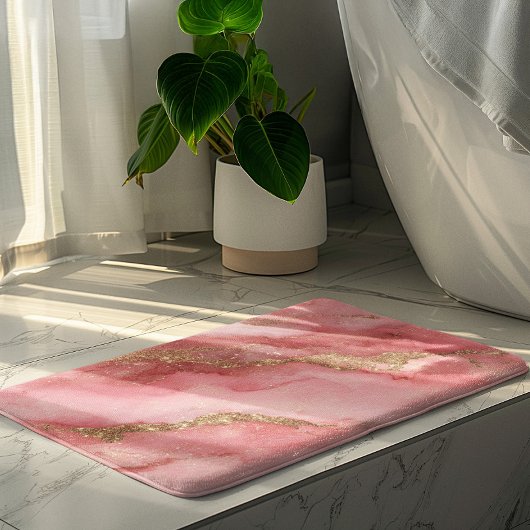 Ein luxuriöser rosa Marmorhintergrund Badematte