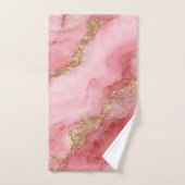 Ein luxuriöser rosa Marmorhintergrund Badhandtuch Set (Handtuch)