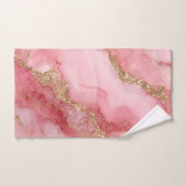 Ein luxuriöser rosa Marmorhintergrund Badhandtuch Set (Handtuch)