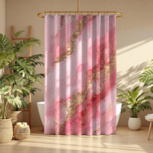 Ein luxuriöser rosa Marmorhintergrund Duschvorhang